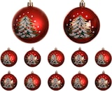 thumbnail of 12 Weihnachtskugeln Kunststoff 8cm - Christbaumkugeln mit Motiv Weihnachtsbaumkugeln Christbaumschmuck Weihnachtsbaumschmuck bruchfest Rot