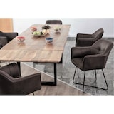 thumbnail of SAM® Esstisch Baumkante Mango natur 140 (220) x 90 cm Ansteckplatten schwarz NOAR