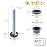 thumbnail of WAGNER Verstellfuß/Nivellierfuß 4tlg. Set - Ø 20 x M8 x 50 mm, QuickClick System Gleiteinsatz 20 mm Wollfilz - 15428699