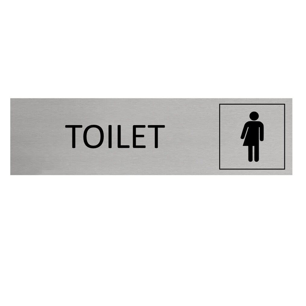CombiCraft Aluminium deurbordje Genderneutraal toilet 165x45mm - per stuk