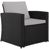 thumbnail of tectake Set de muebles de exterior JESOLO, rattan sintético resistente uva, acero revestido, 90x50.5x36 cm, negro/gris