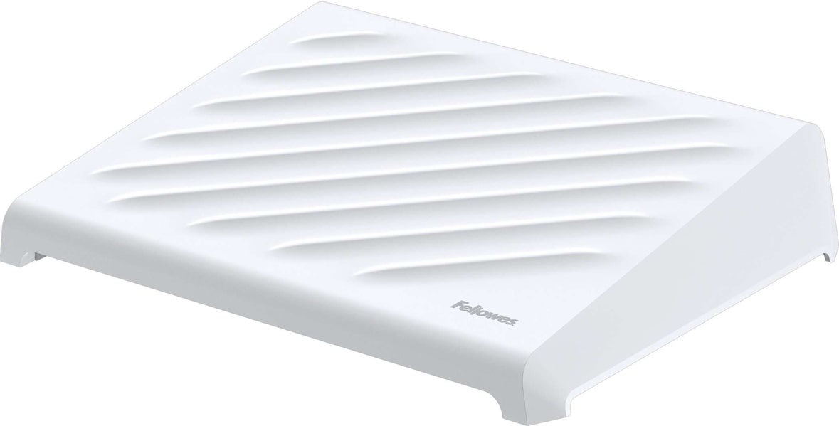 Fellowes Reposapiés 100% reciclable Breyta™, diseño compacto y portátil,  ajustable en altura, blanco