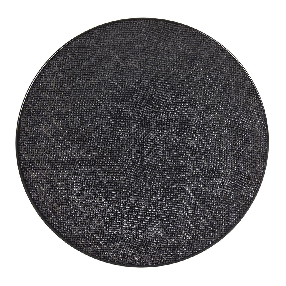 Assiette plate Vésuvio noir 27 cm x6 -  Rond Grès Table Passion
