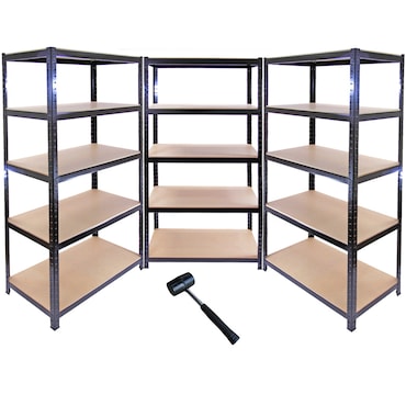 Monster Racking T-Rax Magazijn & Garage Metalen Schappen, Zwart, 90cm B ...