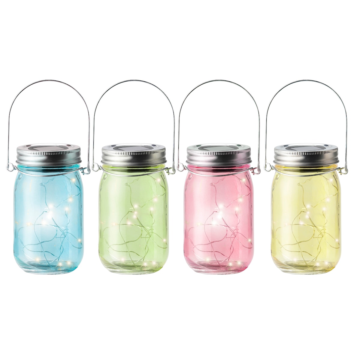 Solar Gartenleuchte LED Einmachglas Glas 8x14cm Warmweiß 4-er Set