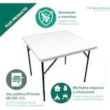 thumbnail of Mesa plegable "SOLID SQUARE" 86*86*74cm. Uso Público Interior/Exterior Tablero Resina HDPE 3,8cm 4 Personas y Carga 120 kg. Multiusos. The Homeweeks