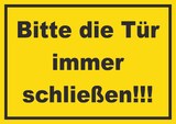 thumbnail of Schild Bitte die Tür immer schließen gelb-schwarz A1 (594x841mm)