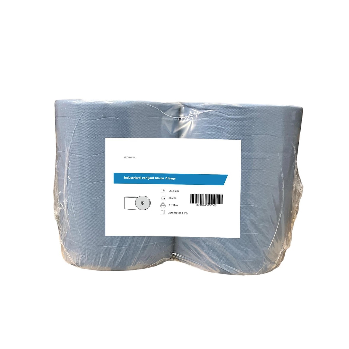 Putztuchtuchrollen | blau | 3-lagig | 36 cm x 185 Meter | 4 Rollen | Handtücher