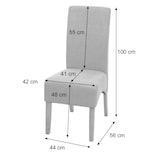 thumbnail of Silla de comedor Latina, silla de cocina Silla, tela/textil ~ gris claro, patas claras