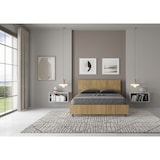 thumbnail of Französisches Doppelbett mit Container 140x190, gerades Kopfteil in Demas-Eiche