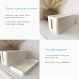thumbnail of Intirilife Kabelbox aus Kunststoff in Weiß - 32 x 13.6 x 12.7 cm - Kabelmanagement Box, Organizer zum Verstecken von Kabeln und Steckdosenleisten