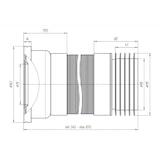 thumbnail of Belvit WC Flex Anschluss Rohrstutzen DN 90/110 (340-870mm)