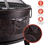 thumbnail of GARDEBRUK® Feuerschale mit Funkenschutz Schürhaken Abdeckung Ø67cm Stahl Feuerkorb Feuerstelle Terrassenofen Garten