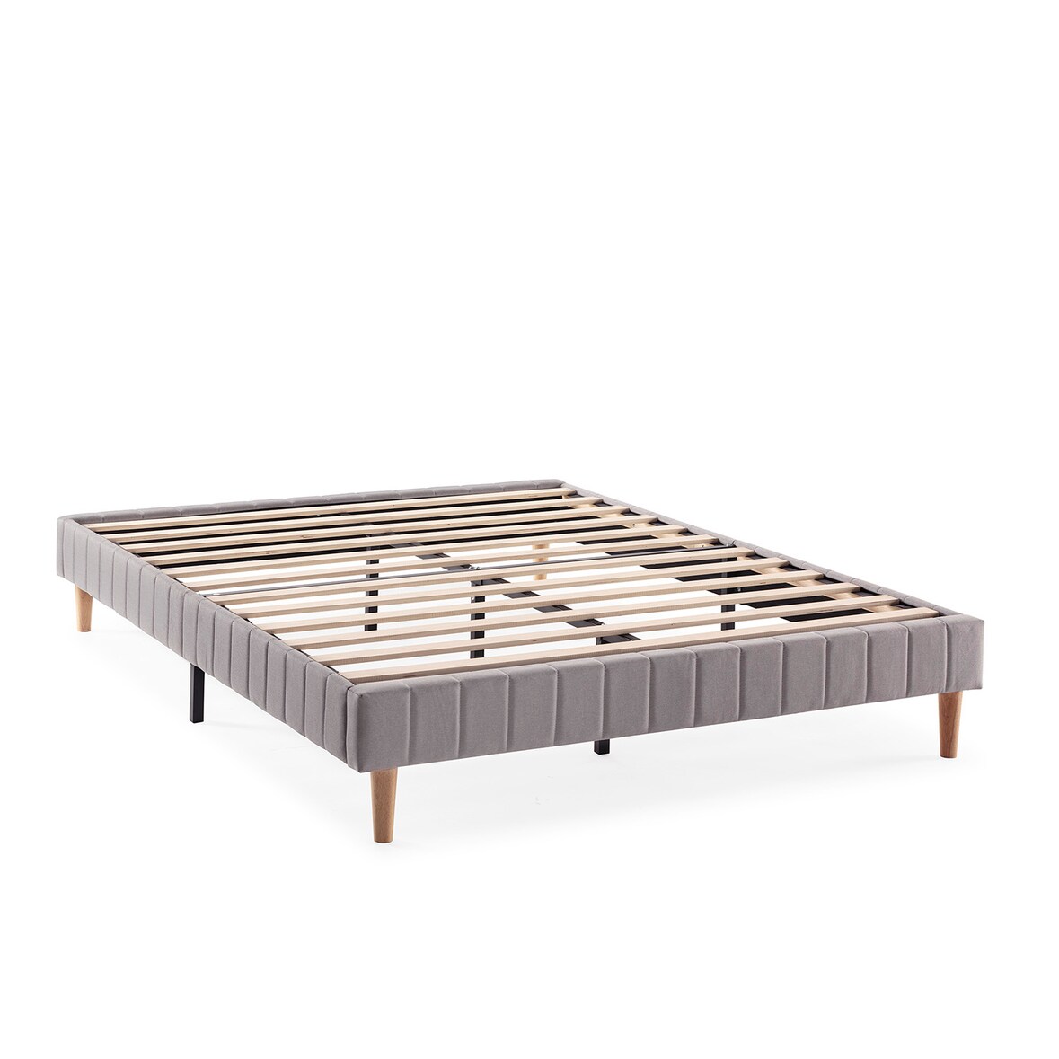 Base tapizada Eris 140x200 cm color Gris claro