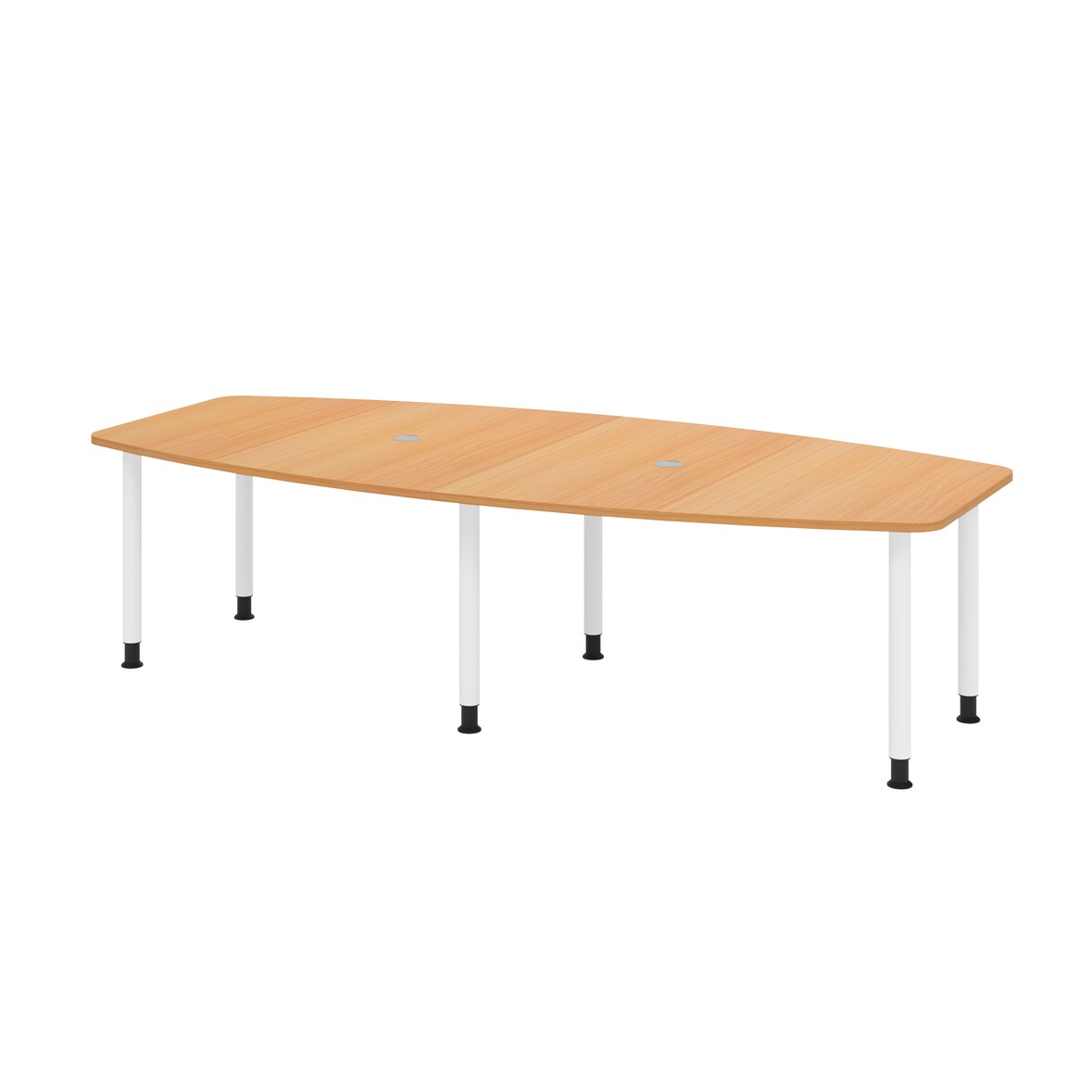 Hammerbacher-Konferenztisch 280cm/6 Rundrohrfüße Buche-VKT28C/6/W