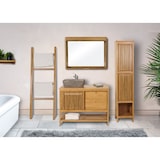 thumbnail of Teak-Waschbeckenunterschrank HWC-M70, Waschtisch Schrank, hochwertiges B-Grade-Teak (Kernholz, 20-30 Jahre), 81x106x55cm