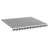 thumbnail of DELUKE® Markisenbespannung Markisenstoff Wasserabweisend Reißfest Anthrazit-Weiß, für 300x250cm Rahmen Markise mit Volant Markisen Ersatzstoff