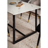 thumbnail of Esszimmertisch 120x60x76 cm Küchentisch Weiß in Marmor-Optik Modern, Esstisch Klein, Speisetisch Rechteckig, Tisch Esszimmer mit