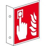 thumbnail of Schild I Brandschutz-Fahnenschild Brandmelder, Kunststoff, 200x200mm, ASR A1.3, DIN EN ISO 7010 F005
