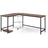 thumbnail of COSTWAY Escritorio en Forma de L con Enchufes y Soporte para CPU, Escritorio de Esquina, Mesa de Oficina para Oficina en Casa