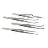 thumbnail of Ensemble complet de 4 pincettes, pour le travail de précision, de couleur argentée