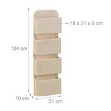 thumbnail of Relaxdays Hängeorganizer, 4 Fächer, Tür Organizer mit Haken zum Einhängen, Vlies Hängeaufbewahrung Bad & Büro, beige