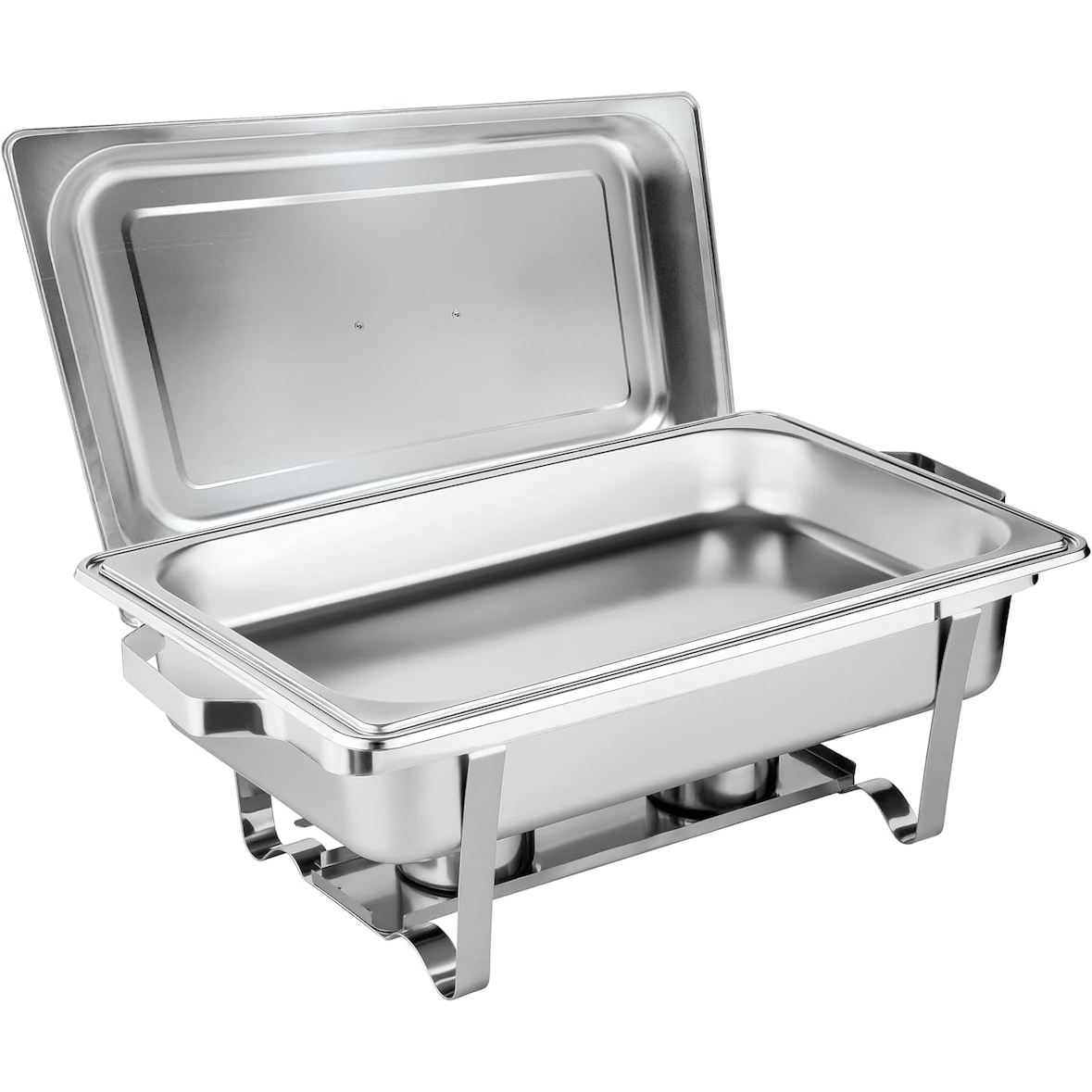 Speisewärmer Chafing Dish Set Basic GN 1/1 | rechteckig 61x36x32cm | Volumen 9 Liter | Silber Edelstahl | Buffet Catering Rechaud Gastronomie Wärmebeh