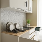 thumbnail of Cucina Componibile Completa Da 160 Cm Moderna con Cassetti Ammortizzati Piedini Regolabili Moduli Pensili Facile Da Installare Bianco Lucido e Rovere