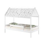 thumbnail of Weißes Himmelbett m Himmel u Fallschutz Kinderbett Hausbett 90x200 Massivholz Einzelbett weiteres Zubehör wählbar V-60.58-09W  ohne Zubehör
