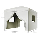 thumbnail of Carpa plegable pop-up 3x3 m cenador de jardín con 4 paredes laterales 2 ventanas de malla altura ajustable bolsa de transporte impermeable y anti-UV