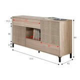 thumbnail of Dmora Credenza Waco, Madia moderna a 2 ante, Buffet da soggiorno, Mobile porta TV, Madia con piedini per salotto, 151x41h80 cm, Rovere