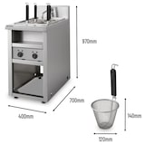 thumbnail of VERTES Gastro Cuocipasta con supporto Cuocipasta in acciaio inox, elettrico, 2x 1700 Watt, 2 vasche separate da 8 litri ciascuna