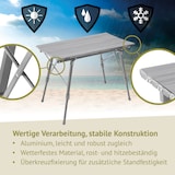 thumbnail of JAWINIO tuintafel opklapbare tafel in hoogte verstelbaar aluminium zilver