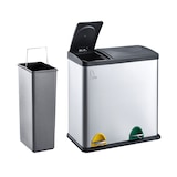 thumbnail of SVITA TC2X20 Kücheneimer Office 40L Trennmülleimer Mülltrennung Edelstahl Silber