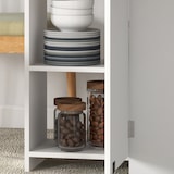 thumbnail of Klappbarer Esstisch mit Schublade und Ablagefächern, Platzsparender Ausziehtisch für Küche, Esszimmer, Wohnzimmer, Eiche