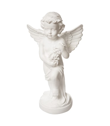 Statue Ange debout en magnésie H 69.5 cm