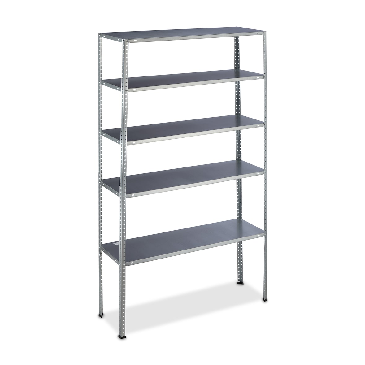 Relaxdays Schwerlastregal, Traglast 250 kg, 5 Ebenen, HxBxT: 185 x 100 x 30 cm, Keller & Garage, Stahl, verzinkt, silber