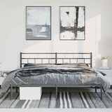 thumbnail of vidaXL Bedframe met hoofdbord metaal zwart 183x213 cm