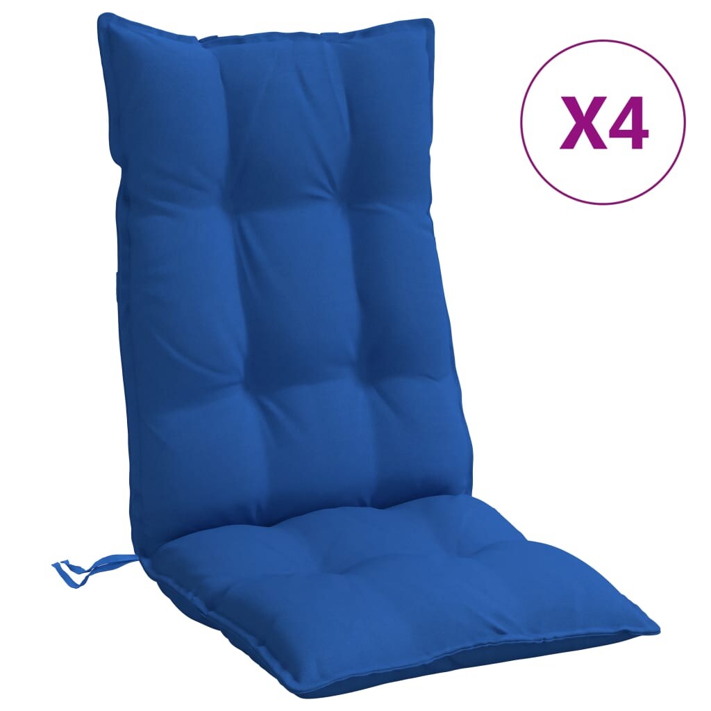 vidaXL Stoelkussens 4 st hoge rug oxford stof koningsblauw