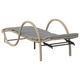 thumbnail of vidaXL Ligbed met kussen 60x199x42 cm poly rattan beige