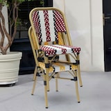 thumbnail of METRO PROFESSIONAL Chaise Pigalle, empilable, aluminium / rotin PE, rouge