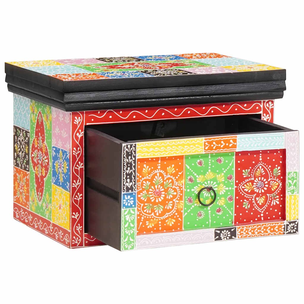 vidaXL Nachttisch 2 pcs Mehrfarbig 40 x 30 x 28 cm Massivholz Mango