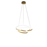 thumbnail of Diva - Luminária pendente LED regulável 39W - Design moderno em alumínio dourado escovado, luz quente 3000K, anéis entrelaçados d.50cm