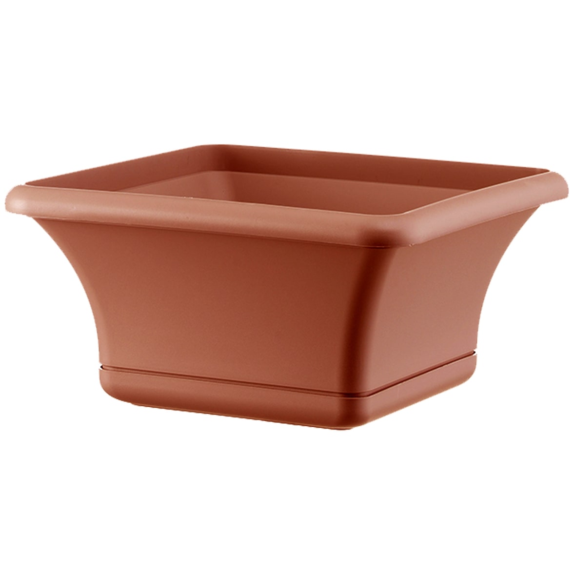 ArtPlast - Vierkante pot van 30 cm met terracotta schotel