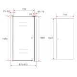 thumbnail of Aloni Duschtür klar 87-91x1900mm Pendeltür Schwingtür Duschkabine