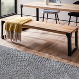 thumbnail of Esszimmerbank 120x40x45 cm Akazie Massivholz Metall Industrial, Esstischbank Holzbank Massiv ohne Lehne, Küchenbank Essbank Modern, Sitzbank