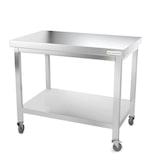 thumbnail of Table de travail en inox 1200 x 600 mm sur roulettes PREMIUM / GOLDINOX