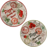 thumbnail of 2er Set Pizzateller Charme Red + Charme grün - Rom rot + Moskau grün - 33cm - 04018#ZCHAR + 04018#ZCHAV