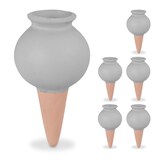 thumbnail of Relaxdays Tonspitzen Bewässerung, 6er Set, Wasserspender für Zimmerpflanzen & Balkonkästen, Gießkegel, terrakotta/grau