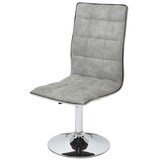 thumbnail of Set di 2 sedie da sala da pranzo HWC-C41, sedia da cucina, girevole e regolabile in altezza, tessuto/tessuto ~ grigio cemento vintage